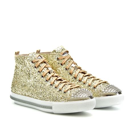 miu miu glitter sneaker|miu mi u sneakers.